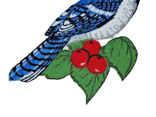 Medium Iron On Bluejay Bird Facing Right Multi-Color Patch 3" x 3" New - Imagen 6 de 7