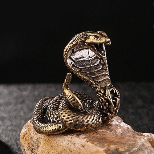 Solid Brass Snake Figurine Statue Animal Figurines Toys House Office Decoration - Picture 2 of 5