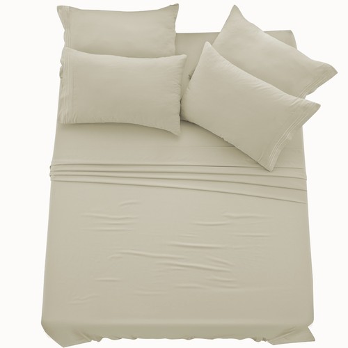 1800 Series 6 Piece Bed Sheet Set Soft Deep Pocket Twin King Queen Full Sheets - Picture 121 of 220