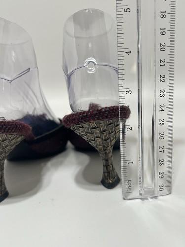 Vtg Prada Tweed Crystal Mule Heels 37.5 - Picture 5 of 12