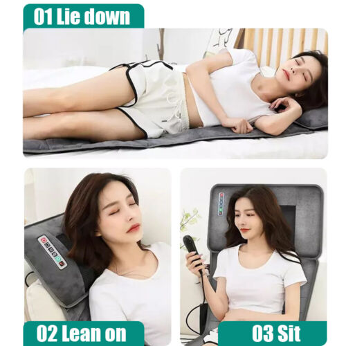 Massage Mat with Heat 10 Vibrating Nodes Full Body Massage Mat Neck Back Relief - Picture 5 of 17