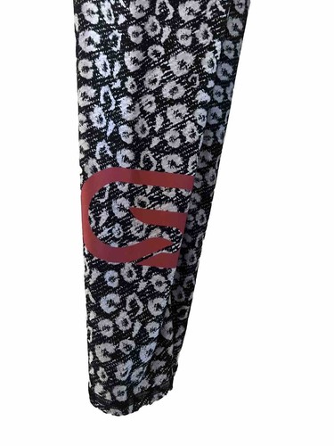 Leggings Emily Hsu Designs Cyclebar CB para mujer negros y grises con estampado de leopardo talla M - Imagen 8 de 11