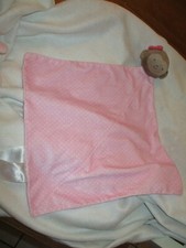 Carter's Just One You Pink Monkey Security Blanket Baby Lovey White Polka Dots