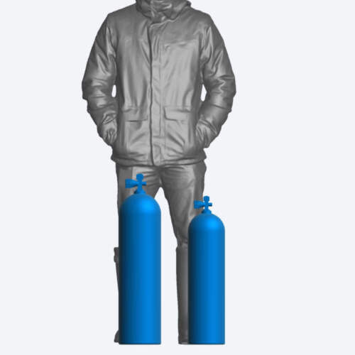 SA65 – 2 Scuba Air Tanks | Multi-Scale Model Accessory | Detailed Diving Equipme - Picture 2 of 26