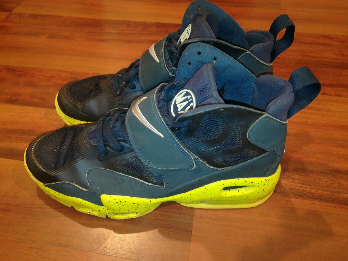 basketball shoes blue and yellow nike air max