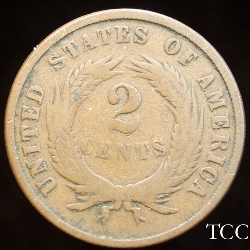 1871 TWO CENT PIECE ~ SCARCE, BEAUTIFUL 2c COIN ~ TCC - Picture 6 of 7