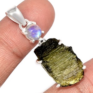 Genuine-Czech-Moldavite-925-Sterling-Silver-Pendant-Jewelry-MLDP1986