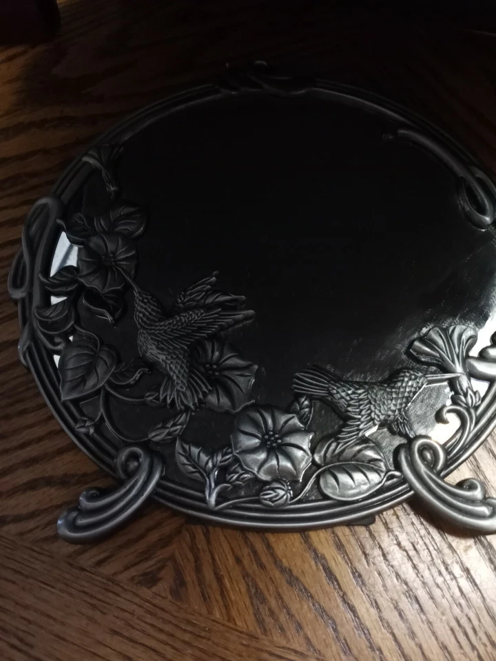 HUMMINGBIRD WALL MIRROR PEWTER 9'' - Image 4 of 4