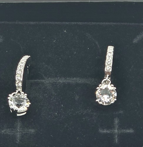 Cate & Chloe McKenzie 18k White Gold Plated Dangle Earrings w/ Swarovski New - Picture 2 of 6