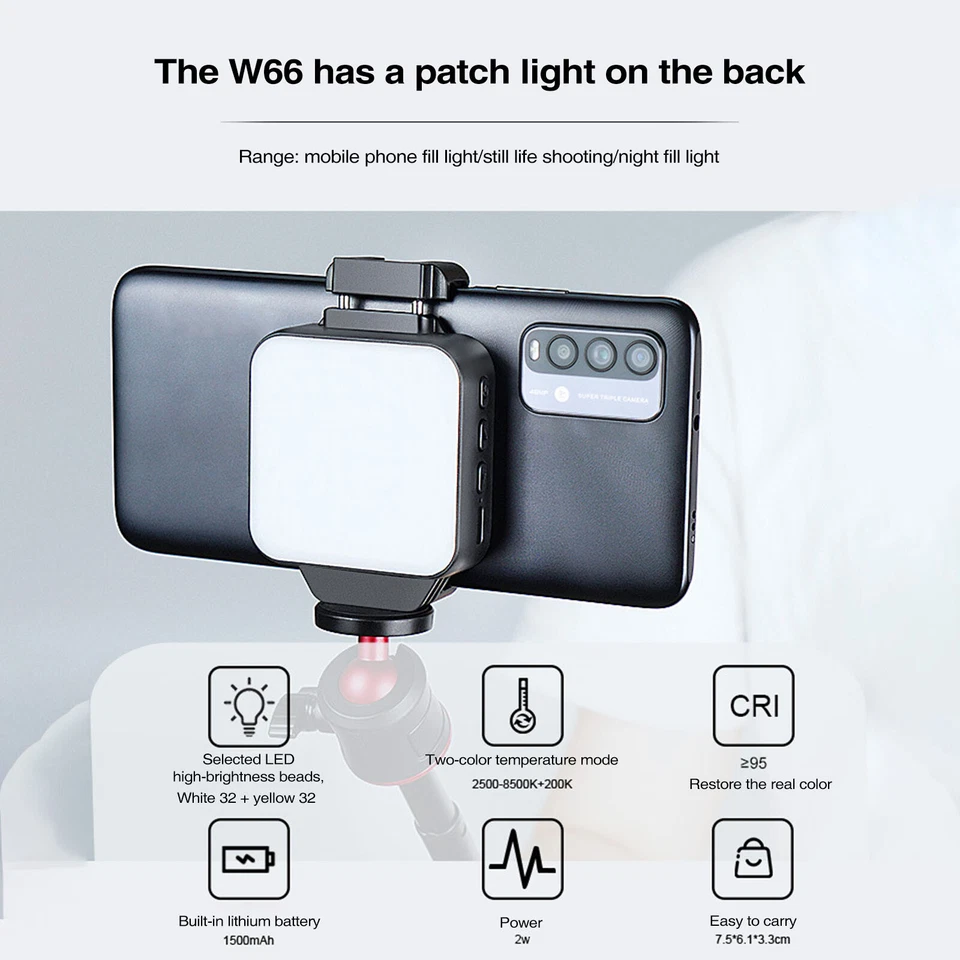 LED Video Light Power Panel Light Back Clip For Mobile Phone - Image 4 of 4