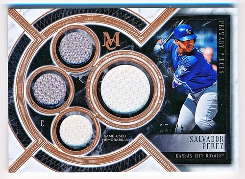 2018 Topps Museum Salvador Perez Primary Pieces Copper Quad Jersey #SPQR-SP /75