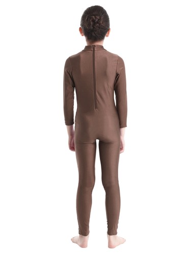 UK Kids Girls Long Sleeve Dance Gymnastics Leotards Catsuit Jumpsuit Sportswear - Picture 115 of 224