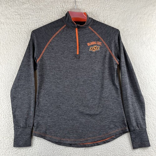 Oklahoma State Cowboys Pullover Jacket Women’s Large Gray 1/3 Zip Colosseum NCAA - Picture 1 of 11