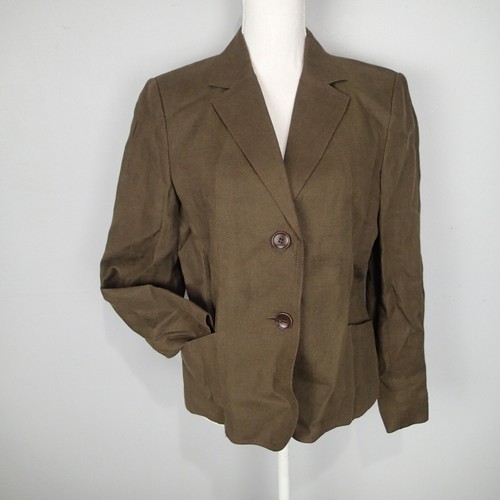 Talbots 100% Irish Linen Sakko Blazer komplett gefüttert braun Gr. 10 Karriere Arbeit