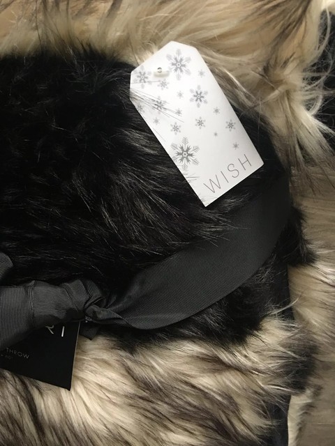 Tahari Home (50" x 60") WOLF Faux Fur Throw Blanket for ...