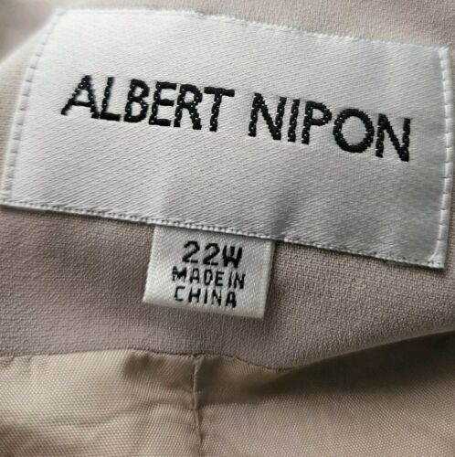 Albert Nipon Women's Detailed 2-Piece Skirt Suit Set Plus Size 22W Vintage Beige - Picture 3 of 23