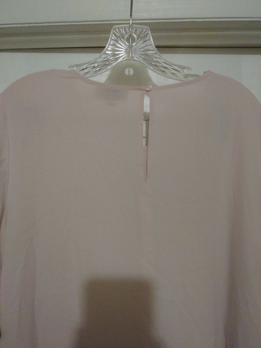Loft Outlet Womens Peachy/Pink Short Sleeve Ruffle Layer Blouse Top SZ Large New - Picture 7 of 8