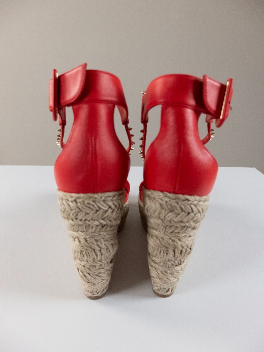 CHRISTIAN LOUBOUTIN Chocazeppa Spikes red espadrille wedge CHRISTIAN LOUBOUTIN Chocazeppa Spikes red espadrille wedge