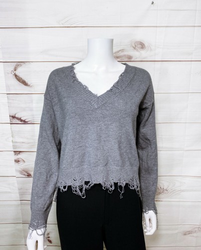 Honey Punch Womens Sweater Size S Gray 