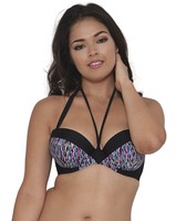 34 G, Black (multi Print), Curvy Kate Women's Galaxy Plunge Bikini Top 34 G, Black (multi Print), Curvy Kate Women's Galaxy Plunge Bikini Top