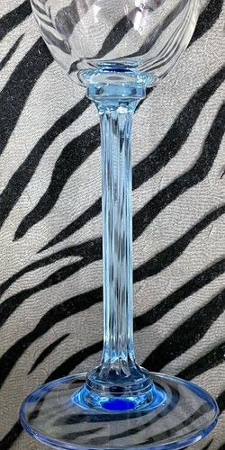 2 American Stemware PENTHOUSE SAPPHIRE Flutes w/Blue (Ridged) Stem & Blue Base - Picture 3 of 4