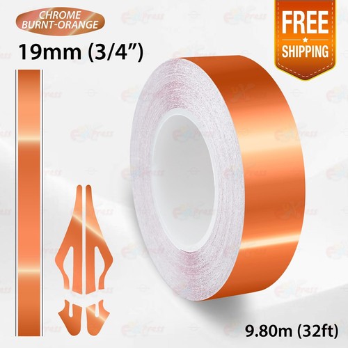CHROME BURNT-ORANGE PIN STRIPE Car Model Streamline Adhesive TAPE Vinyl Sticker - Picture 20 of 27