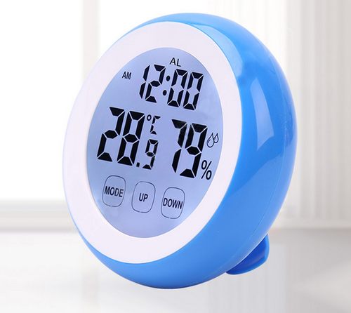 Digital Thermometer Clock, Temperature Humidity Monitor Alarm Clock Touch Screen - Picture 13 of 29