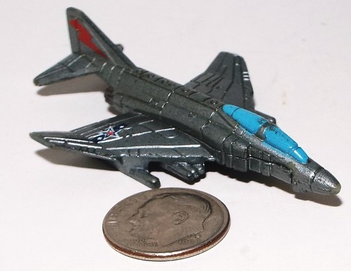 Small Micro Machine USN F-4 Phantom II Jet Fighter Aircraft (bare metal color) #3
