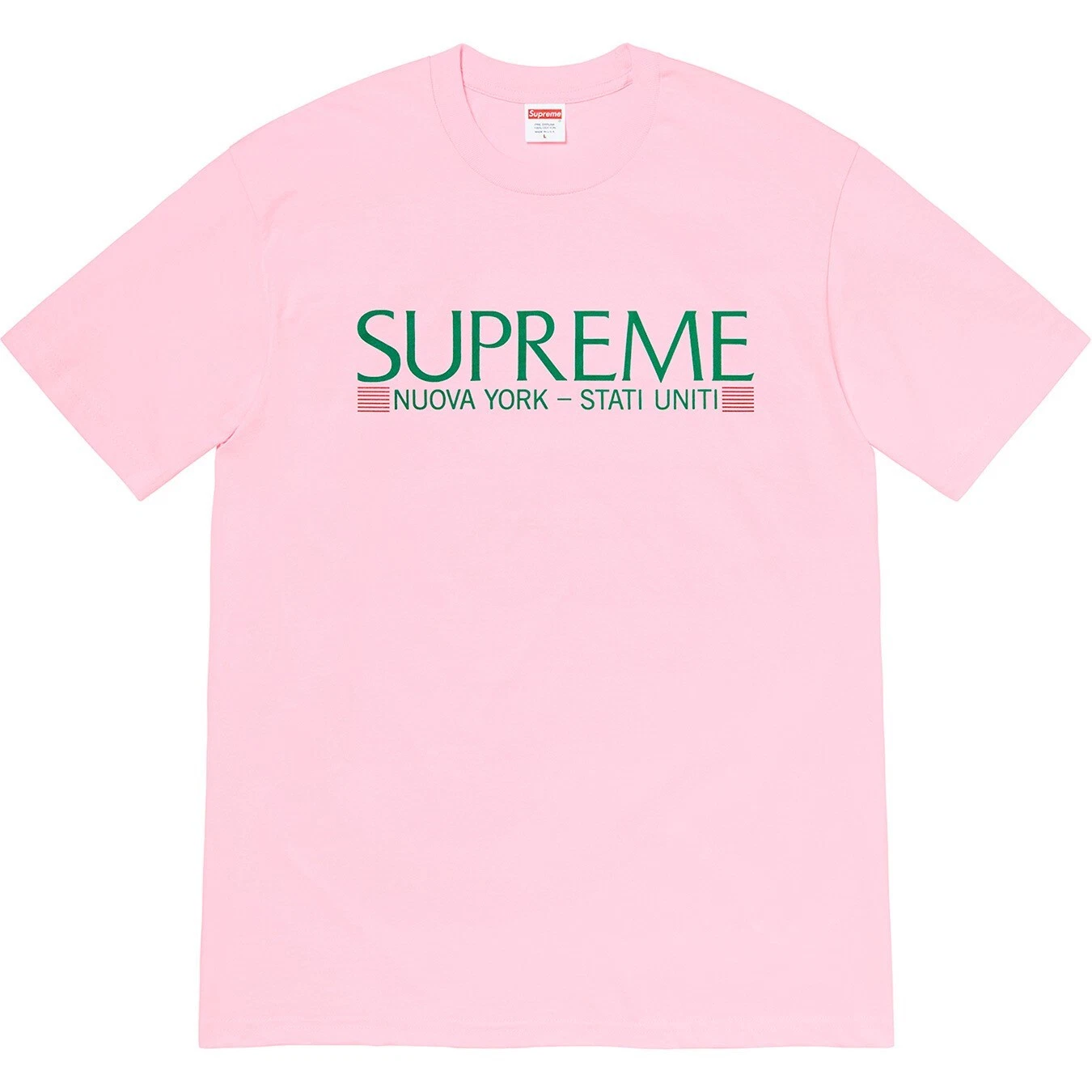 *NEUF* Tee shirt Supreme Nuova York (rose clair) taille Medium FW20 SCELLÉ EN USINE 