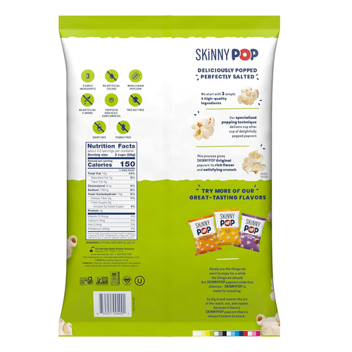 Skinnypop Original Popcorn, 4.4Oz Grocery Size Bags, Skinny Pop, Healthy Popcorn - Picture 5 of 12