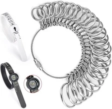 Ring Sizer Measuring Tool 27 Pcs, Ring Sizing Kit 0-13 with Half Size, and 2 Pcs