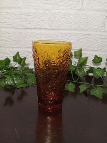 Set of 6 Vintage Amber Gold Anchor Hocking Lido Milano 5.5" Glasses Tumblers - Picture 8 of 8