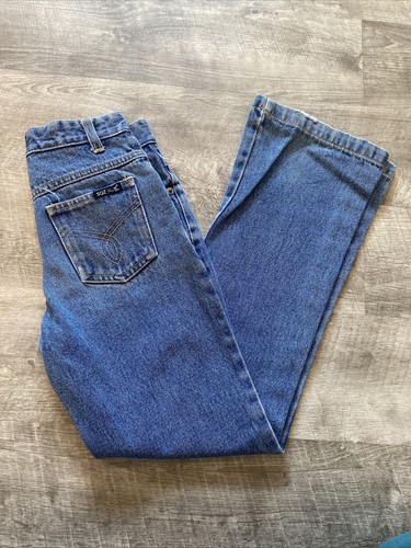SQZ Squeeze Jeans Kids Girls Size 7 Pockets Blue VTG Cotton Flare