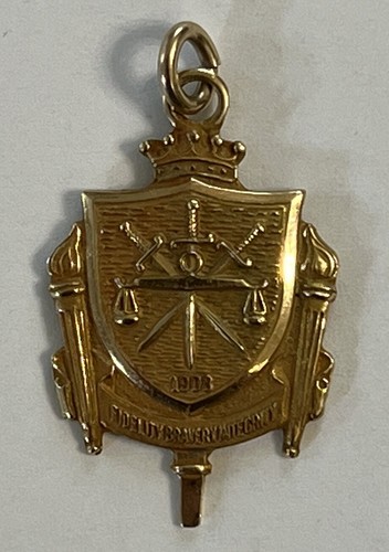 FBI 10K Gold 25 Year Service Award Shield 1975 Engraved 5.0 Grams Pendant Charm
