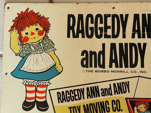 Raggedy Ann and Andy collectible advertising sign undated on Masonite 24 x 16 - Picture 2 of 5