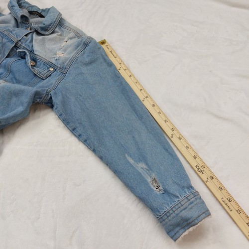 SHEMISS WOMEN'S BLUE JEAN DENIM BUTTON FRONT JACKET SHACKET SIZE SMALL *SEE NOTE - Bild 6 von 8