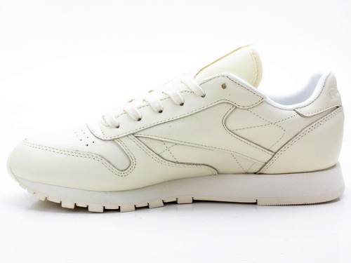 Zapatillas de cuero para mujer Reebok CL LTHR BD2772 amarillo-beige-blanco - Imagen 2 de 6