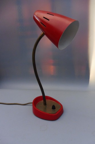 1960s  ORANGE FLEXIBLE DESK LAMP - Picture 1 of 6