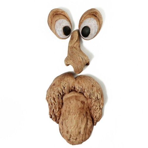 Glow resin Garden Sculpture tree monster Face Funny Old Man Face Whimsical Bark - Picture 10 of 20