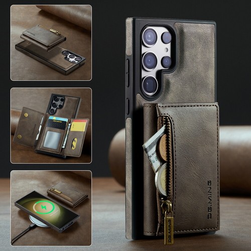 Leather Wallet Case Magnetic Adsorption Cover For Samsung S24 S23 S22 S21 Ultra - Picture 41 of 111