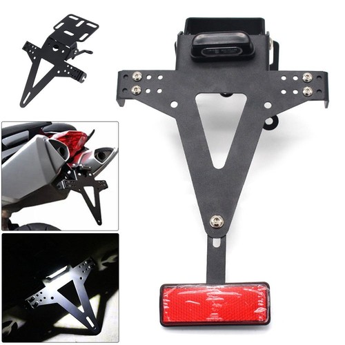 12V Motorrad Kennzeichenhalter mit LED Rücklicht Beleuchtung Nummernschildhalter - Bild 2 von 24