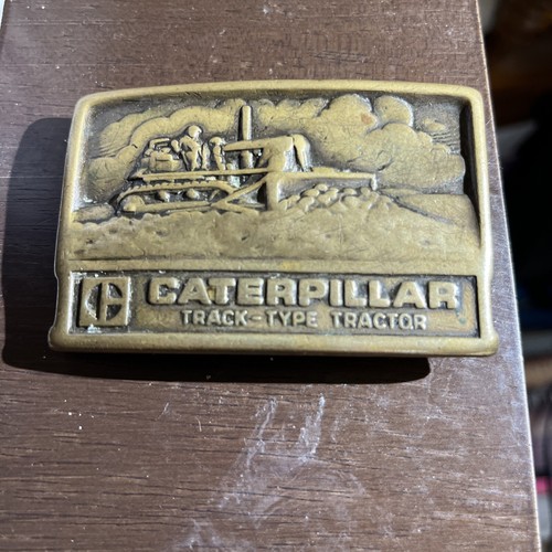 Vintage Caterpillar Belt Buckle - Cat Track Type Tractor Heavy Equipment - Picture 2 of 4