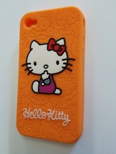 Rare Hello Kitty Rubber Slim Orange Case Cover For Apple iPhone 4 4S Phone