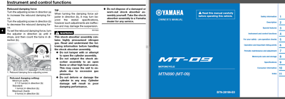 2021-2022 Yamaha MT-09 MT-09 SP (MTN890) Service, Owner's & Parts 2021-2022 Yamaha MT-09 MT-09 SP (MTN890) Service, Owner's & Parts