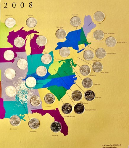 1999-2008 Complete! Set! STATE QUARTERS COLLECTION 50 Coins! COLORFUL MAP FOLDER - Picture 3 of 5