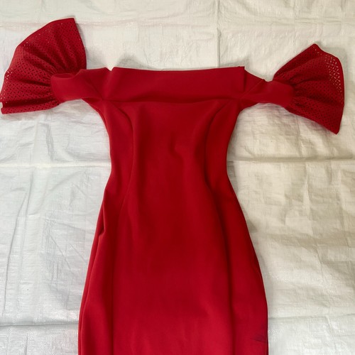 Vestido CHIARA BONI Rojo Elástico Hecho en Italia Talla 40 - Imagen 12 de 16