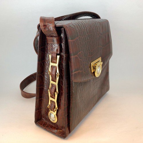 Versace Tasche, braunes Leder, Schulterleiste, wunderschön - Bild 4 von 9