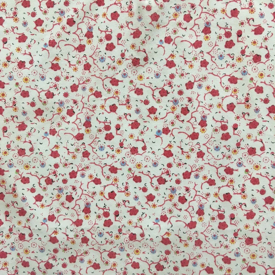 Scrub Top Size L Natural Uniforms Floral Pattern Pockets Red Blue Yellow - Image 2 of 4