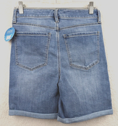 Liverpool Los Angeles sz 4/27 High Rise Jean Shorts denim cuffs stretchy 2244 - Picture 2 of 5