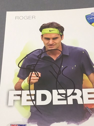 Tarjeta de jugador de Roger Federer 2012 firmada W&S 5x7 autografiada Beckett bajo certificado de autenticidad 1C - Imagen 2 de 4
